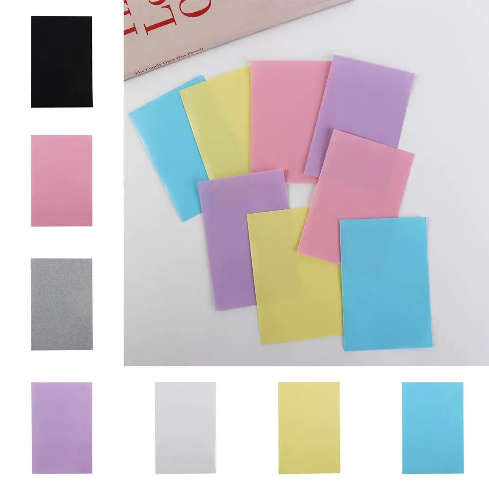 10pcs/set durable Macaron Color Idol Photo Protective Cover DIY Two-layer Photo Cards Bag Pure Color Photo Card Film Idol Photo