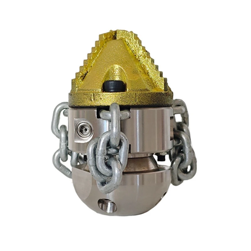 70L Rotating Blasting Nozzle High Pressure Pipeline Dredging Cleaning Nozzle Rope&Chain Sling Rotating Sewer Nozzle