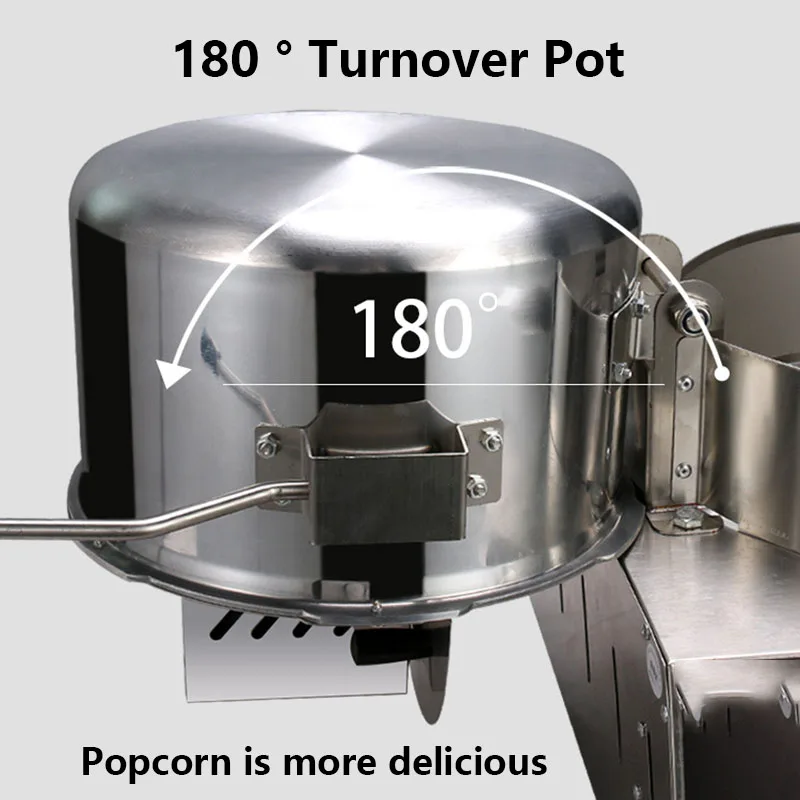 Máquina de palomitas de maíz comercial, palomitas esféricas con forma de mariposa, máquina de palomitas de maíz de Gas para el hogar, nueva olla de palomitas de maíz portátil de acero inoxidable