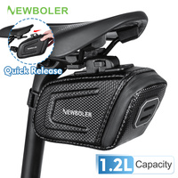 NEWBOLER NEW Waterproof Bicycle Saddle Bag Quick Release MTB Road Bike Saddlebags Reflective Striped Bike Bag Bike Accessories