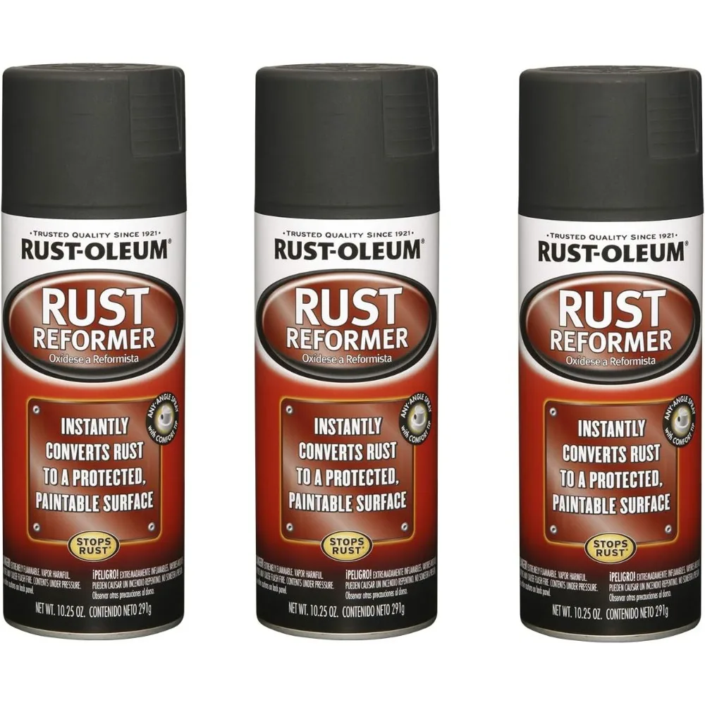 

US Shipping Rust Converter Spray 10.25 oz Black Anti Corrosion Coating Primer for Metal 3 Pack
