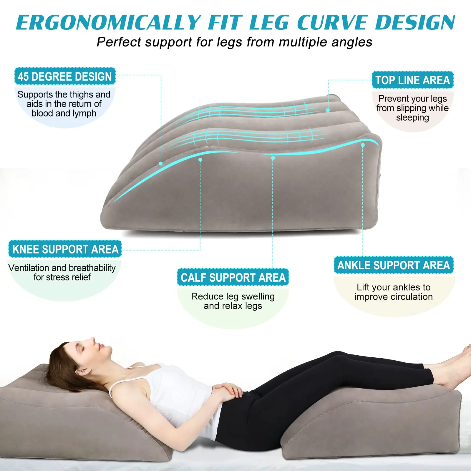 Inflatable Leg Support Wedge Pillow