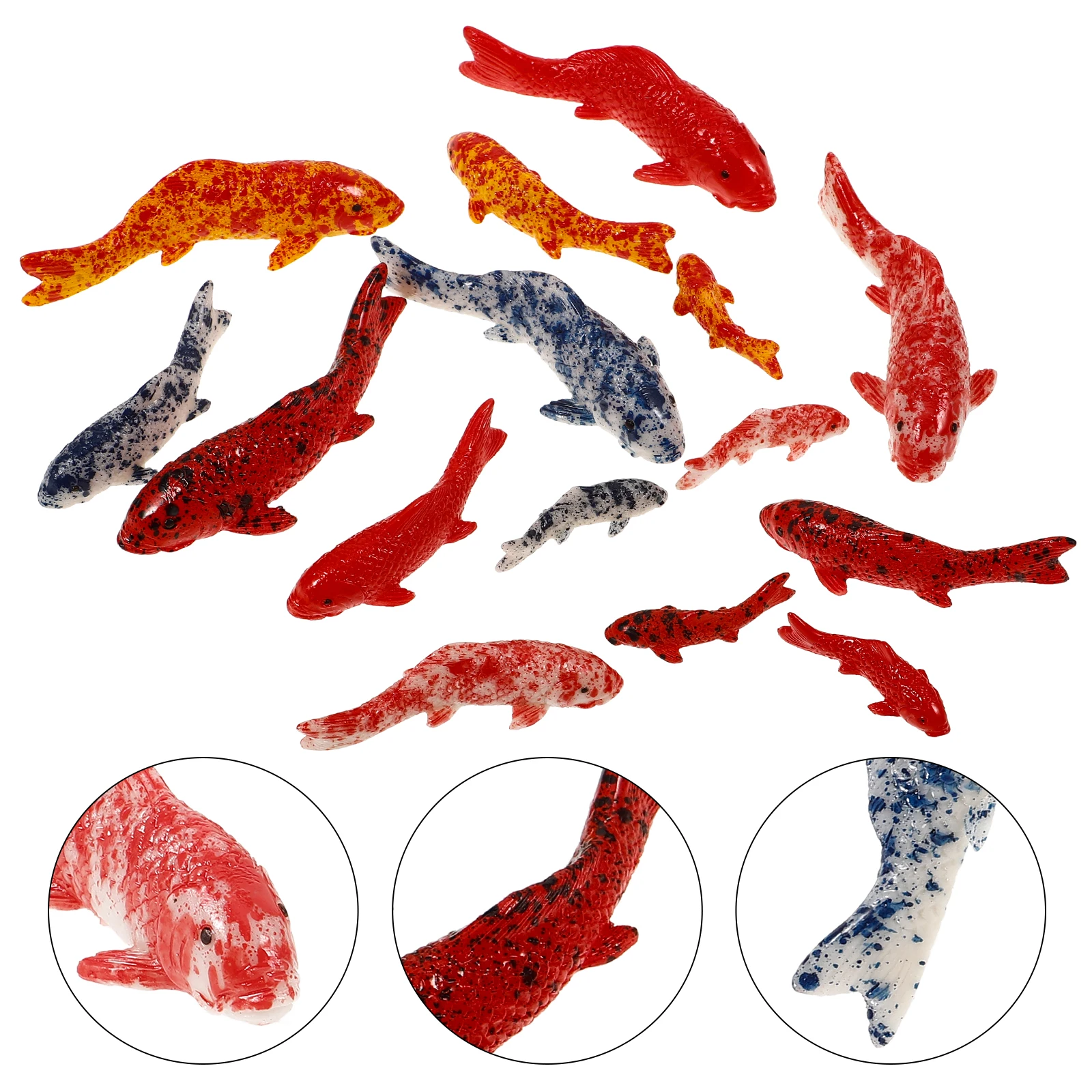 

15 Pcs Simulated Koi Decorations Fish Tank Aesthetic Aquarium Halloween for Office Decorative Ornaments Resin Accessories