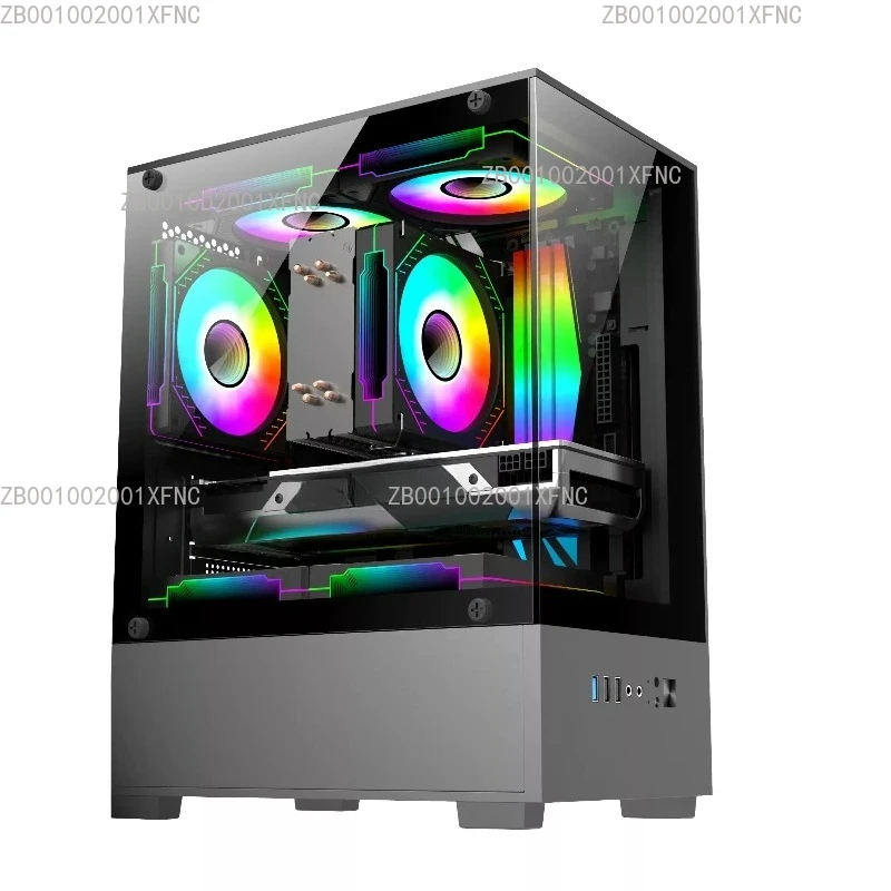Column-Mounted Sea View PC Case, Desktop MATX ITX DIY Full Side Transparent Shell