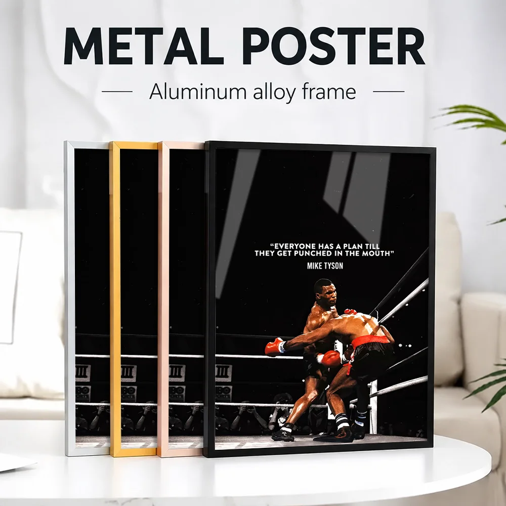 Mike Tyson Boxing Quote Metal Poster With Aluminum Alloy Frame Personalized Photo Bold Fight Style Wall Art For Gym And Office