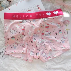 Sanrio Anime Men's Underwear Hello Kitty Kawaii Cartoon Pink Teen Underwear Men's Boxer Briefs Comfortable and Breathable