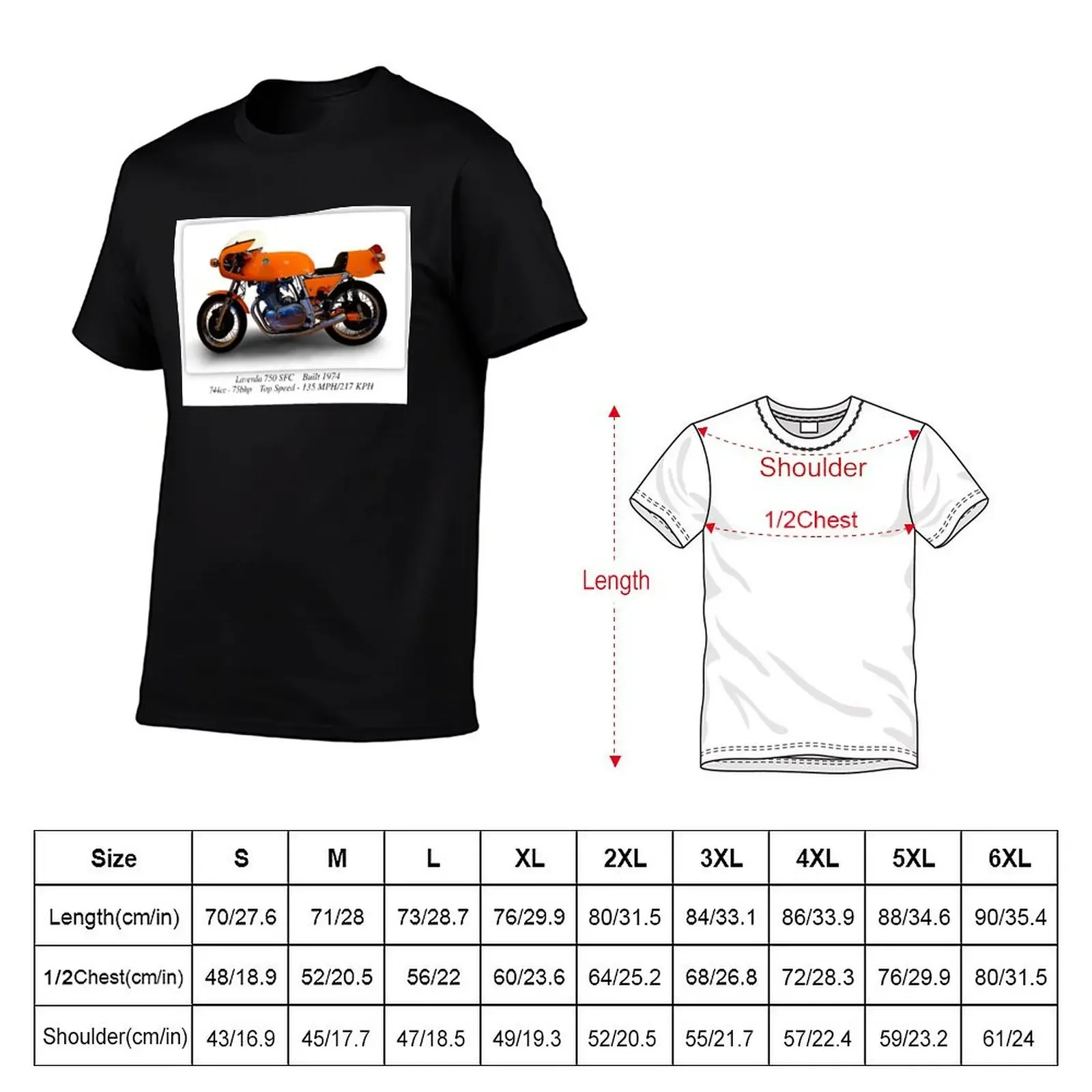 Laverda 750 SFC Motorcycle - A3 Print Poster on Photographic Paper T-Shirt plus size tops hippie clothes mens shirts graphic tee