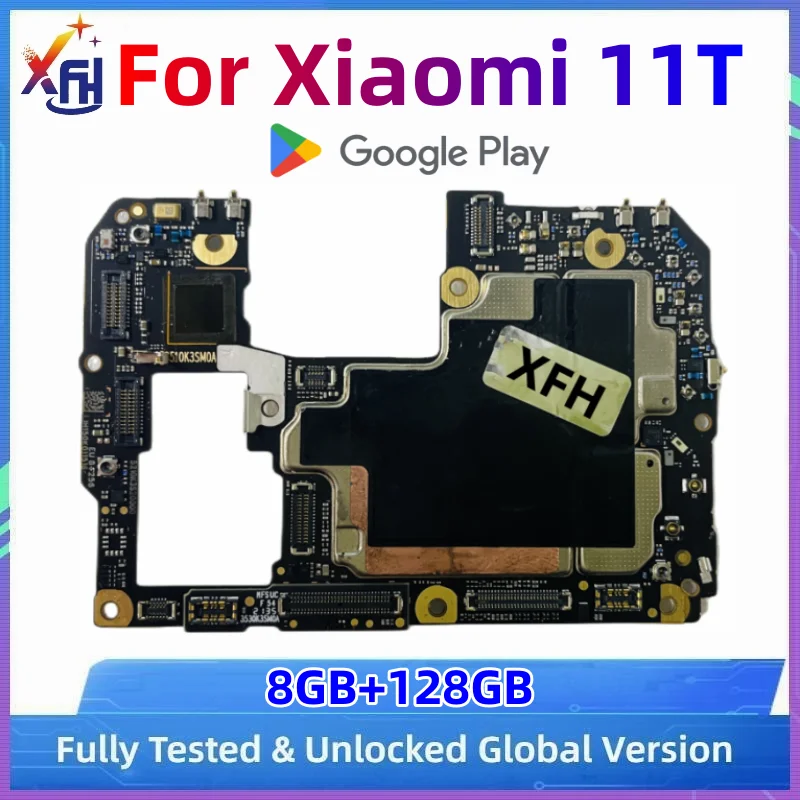 Original Unlocked Global Frimware Mainboard For Xiaomi Mi 11T Mi11t 5G Full Chips Main Circuits Boards 128GB 256GB Motherboard