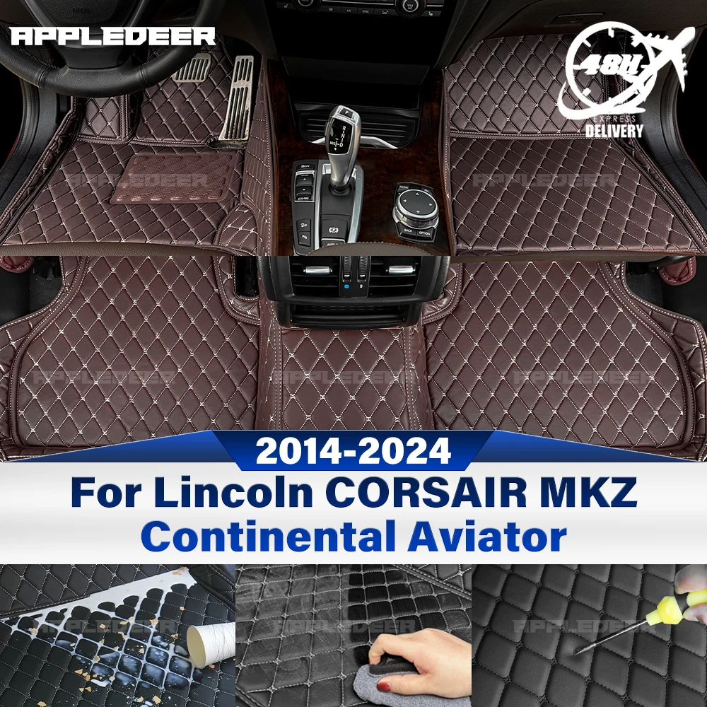 

For Lincoln CORSAIR MKZ 2014-2020 Continental Aviator 6 Seat 2020-2022 Custom Car Floor Mats Automobile Carpet Cover Accessories