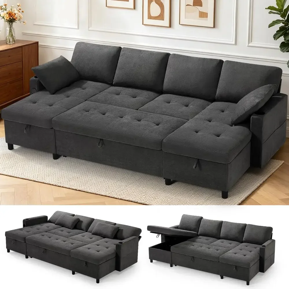 

3 Seater Sofa Couch with Deep Seats, 89 Mid Century Modern Upholstered Sofa with Armrests, Comfy Couches for Living Room, Bedro