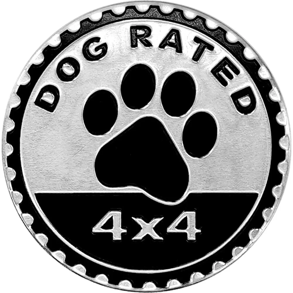 Dogs Badge Rated Car Emblem, 4 x 4 Metal EmblemDecals Badge Decals Stickers Compatible with Jeep Wrangler Vehicles Trucks SUV