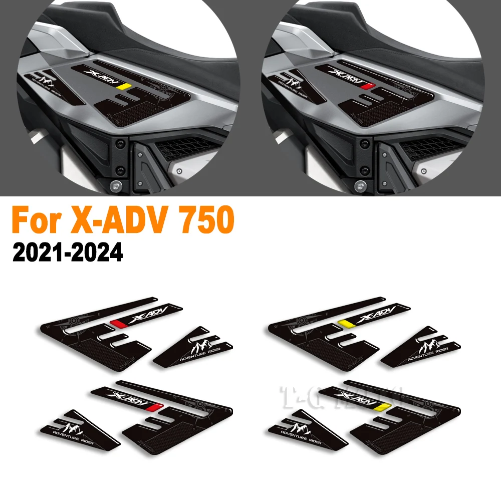 

3D Motorcycle Stickers Tank Knee Pad Kit For Honda X-ADV 750 XADV X ADV 750 2021-2024 Model Body Protection Decals Gripper Set