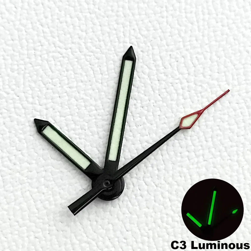 13.5mm Watch Hands Silver Gold black C3 Green Luminous Needle Watch Accessories for NH-35/NH36/4R/7S Watch parts accessories