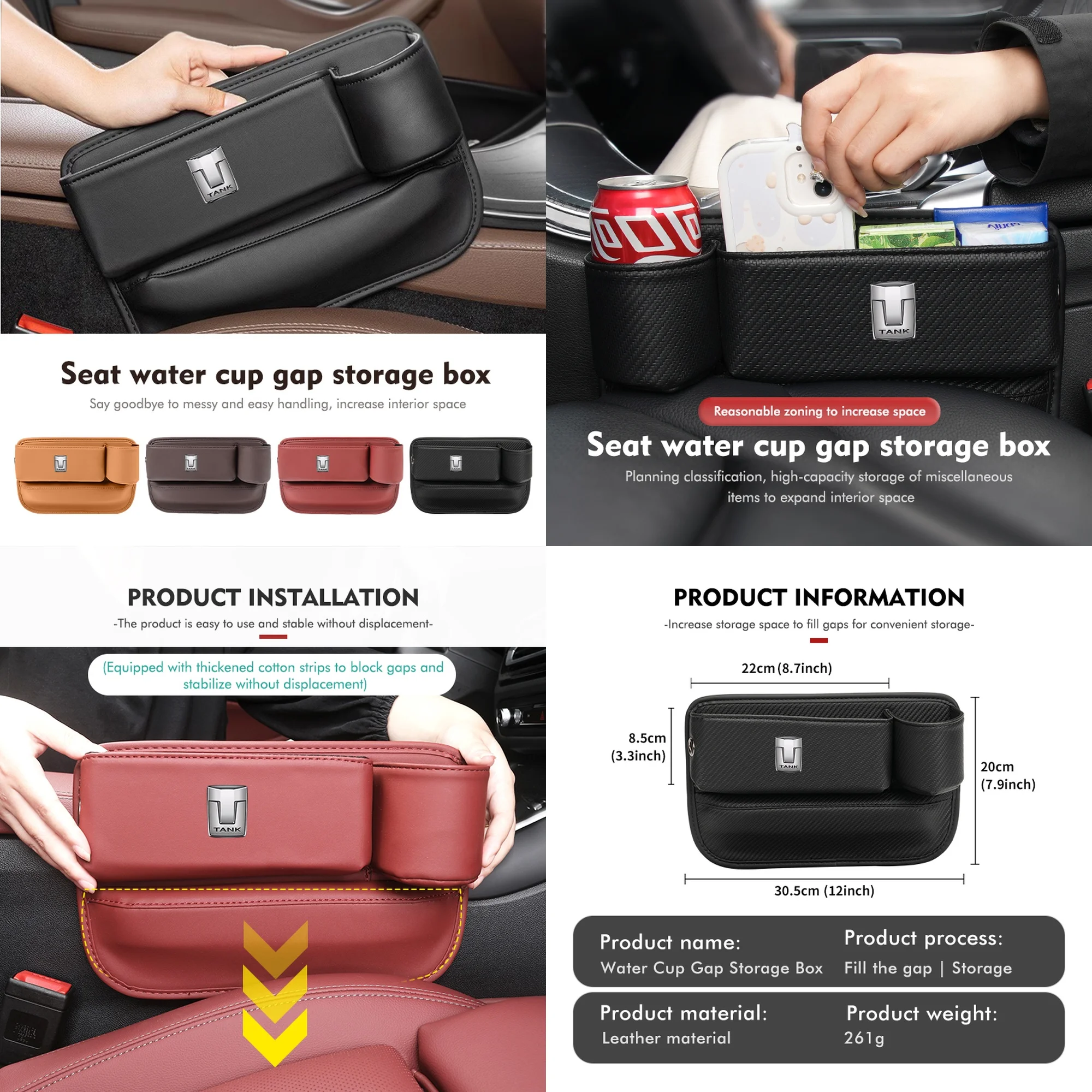 For Tank 300 400 500 700 Car Seat Gap Filler Storage Box Organizer Auto Interior Accessories Cup Holder Console Side Pocket