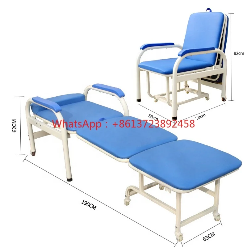 

High-quality Hospital Reclining Attendant Chair foldable patient family accompany chair hospital escort chair