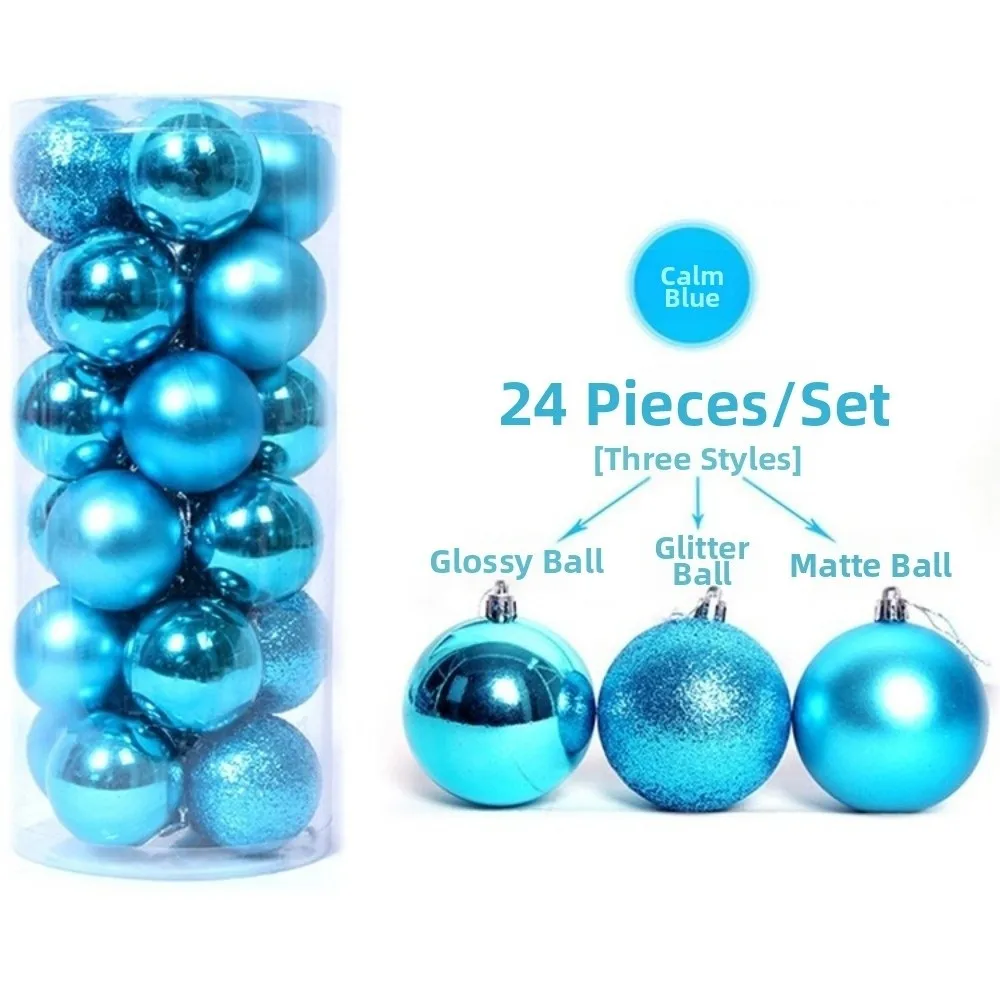 24 قطعة 3/5 سنتيمتر كرات عيد الميلاد البلاستيك قابلة لإعادة الاستخدام شجرة عيد الميلاد الحلي شاتيربروف السنة الجديدة ديكور شجرة عيد الميلاد الحلي حفلة المنزل #3