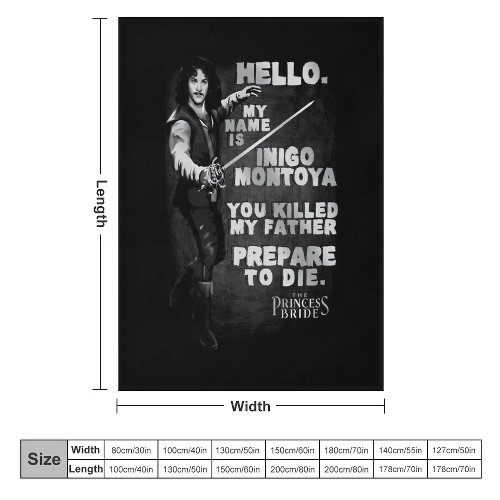 The Princess Bride Hello My Name is Inigo Montoya Throw Blanket Multi-Purpose Soft Beds Flannel Fabric Fashion Sofas Blankets