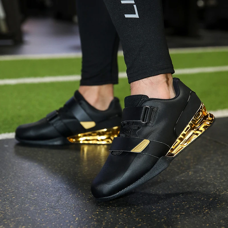 Fashion Classic Brand Hook & Loop Weightlifting Shoes Mens Womens = Fitness Deep Squat Hard Pull Shoes Casual Shoes