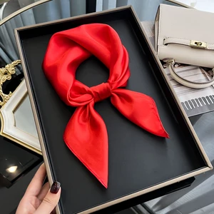 2025 최신 여성의 단단한 실크 숄 히잡 파시미나 파울 라드 반다나 반다나 인기 선 스크린 헤드 클로스 60cm 사각형 스카프 8 최고의 판매 파시미나 여성 - №4