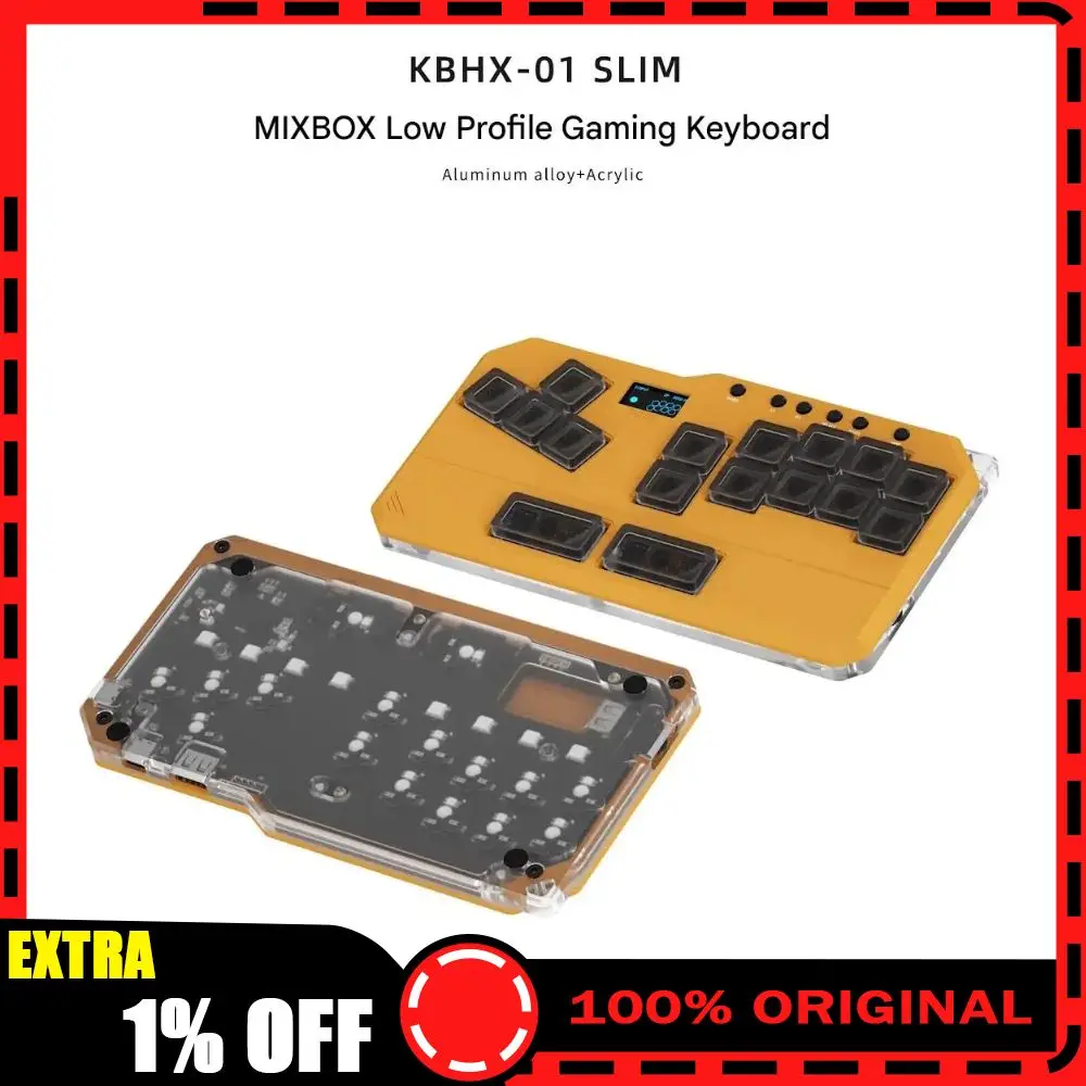 

DOIO Hitbox KBHX-01 SLIM Mini Version Low Switch MIXBOX gaming keyboard durable alloy supports PS5/switch/PC Player Player Gift