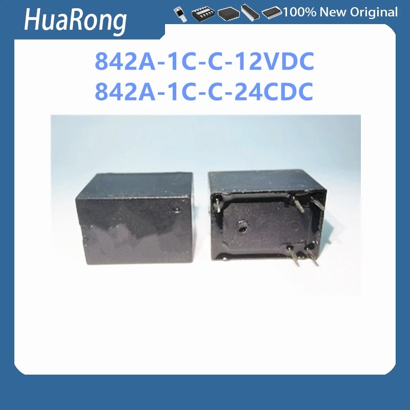 10Pcs/Lot 842A-1C-C-12VDC DC12V 12V  842A-1C-C-24CDC DC24V 24V 5PIN