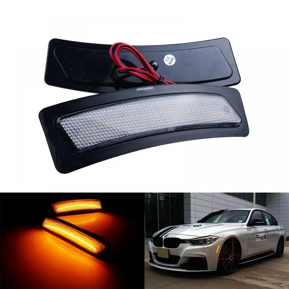 

2x для BMW F30 F31 Base 2006+ светодиодный отражатель переднего бампера, боковой габаритный фонарь, янтарный