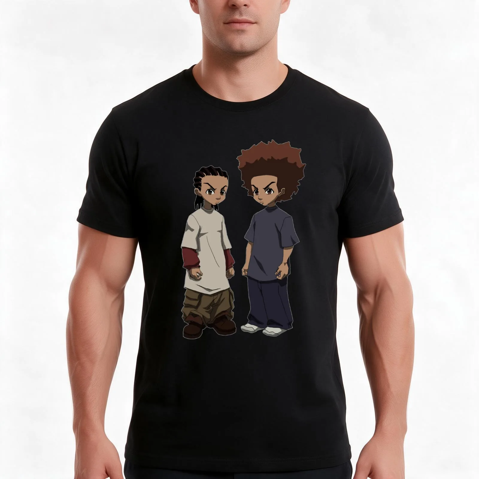Huey-and-Riley Funny Freemans T-Shirt Summer Casual Cotton Tee Oversized Streetwear Tops Vintage Graphic Print 100% Cotton
