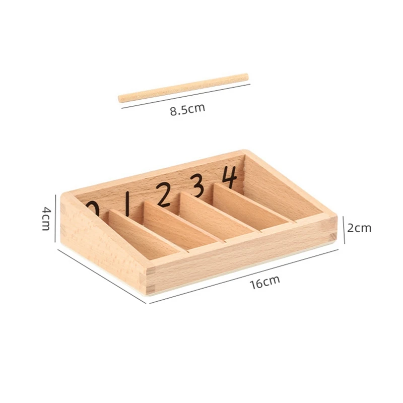 Montessor Montelon Set di giocattoli matematici Materiali educativi Scatola per mandrini in legno Kit di giocattoli per l'apprendimento precoce