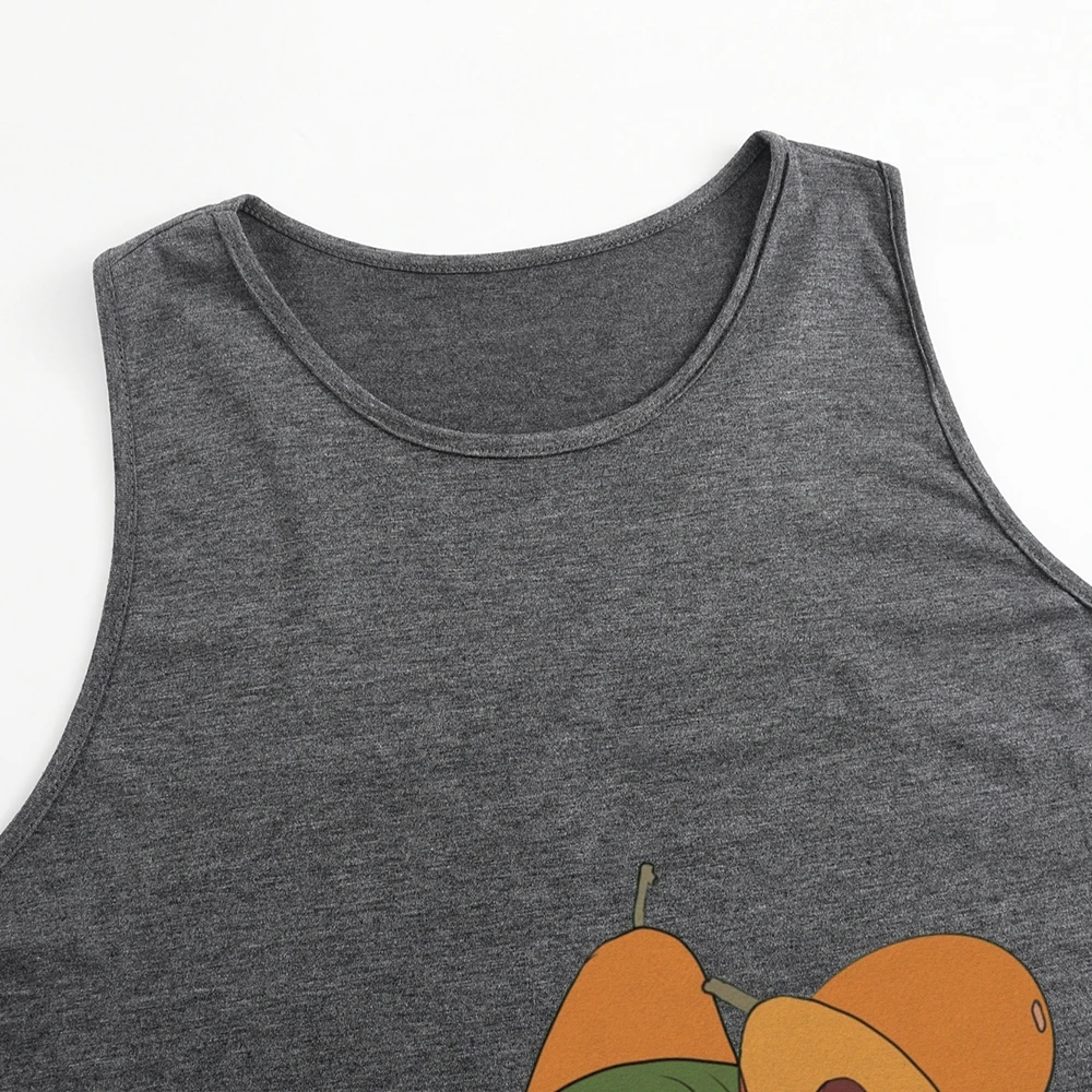 Débardeur Unique à usage quotidien, tendance, confortable, en coton, décontracté, sans manches, avec imprimé de dessin animé sur le thème de la poire, pour femmes