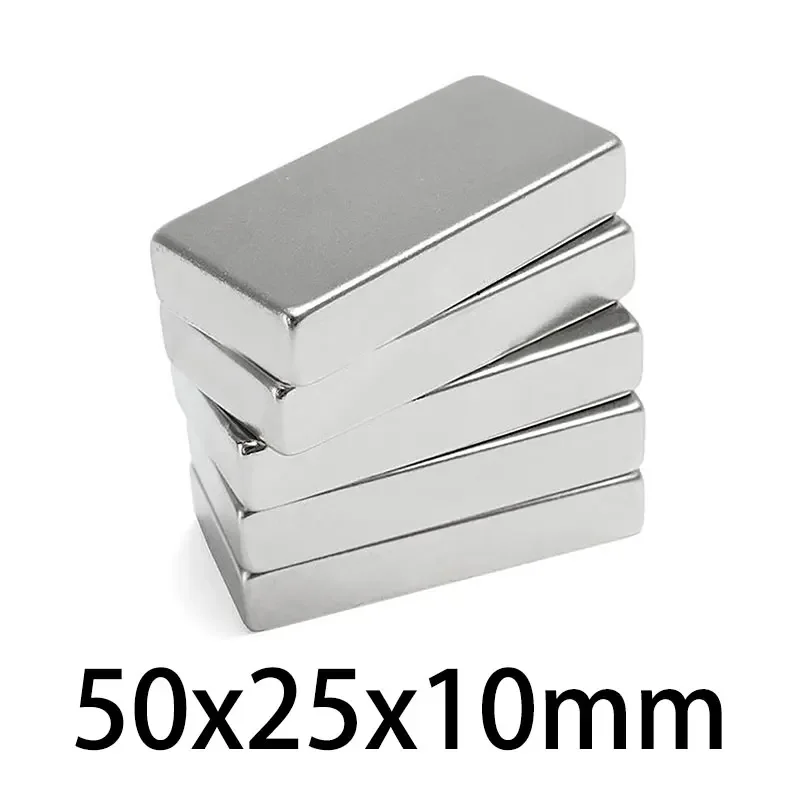 1/2/5PCS 50x25x10 mm N35 Block Powerful Magnets Strip Neodymium Magnet 50x25x10mm Strong Permanent NdFeB Magnetic 50*25*10 mm