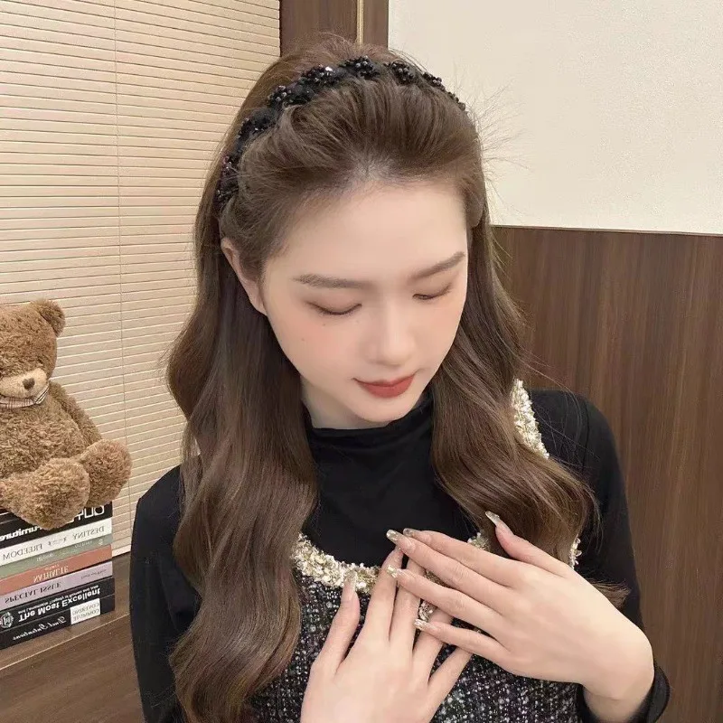 الرجعية الماس عقال الأسود مطرز ملفوفة عقال جديد رقيق عقال ضوء الفاخرة إكسسوارات فتيات