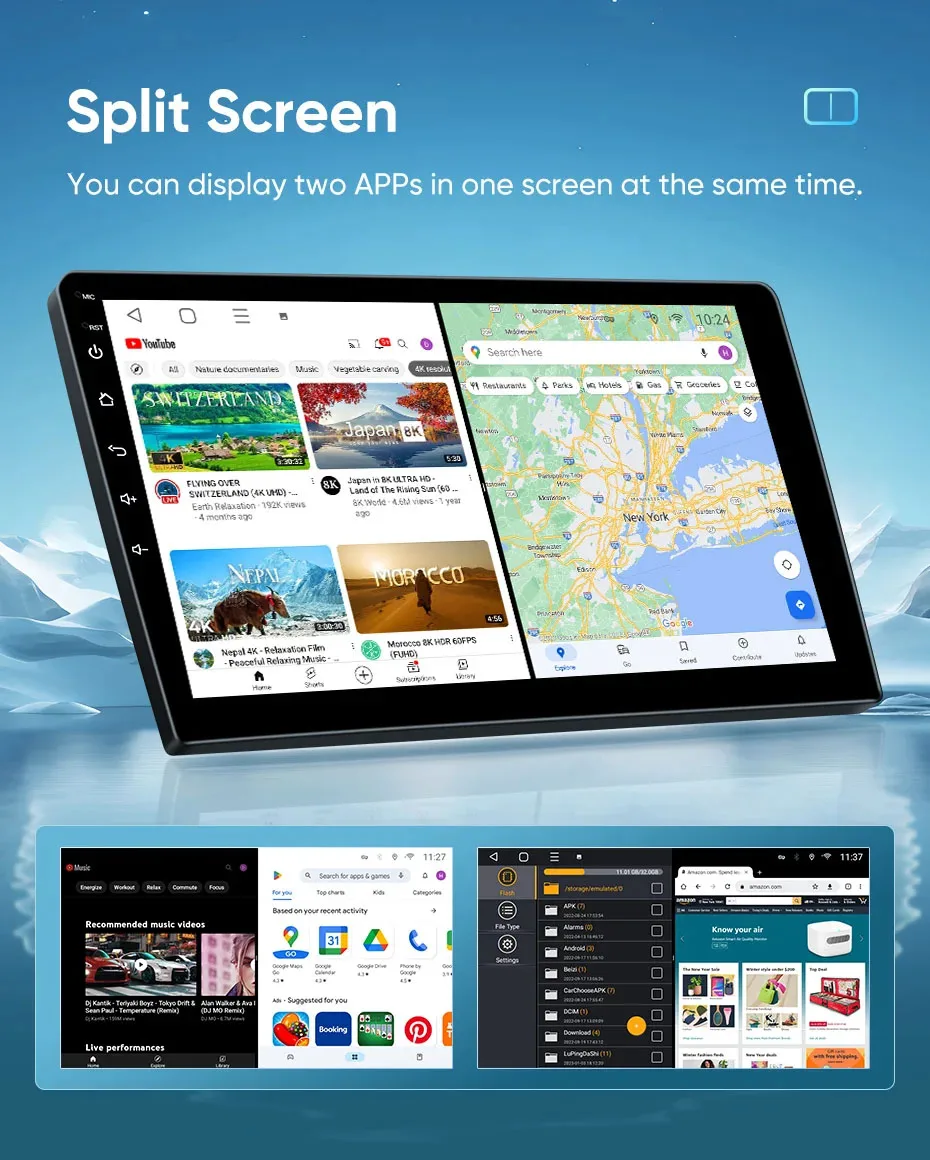 9インチカー画面 キア スポーテージ4 KX5 2016 2017 2018 Android 15 オートナビゲーション GPS ワイヤレスCarplay Wifiステレオ Bluetooth
