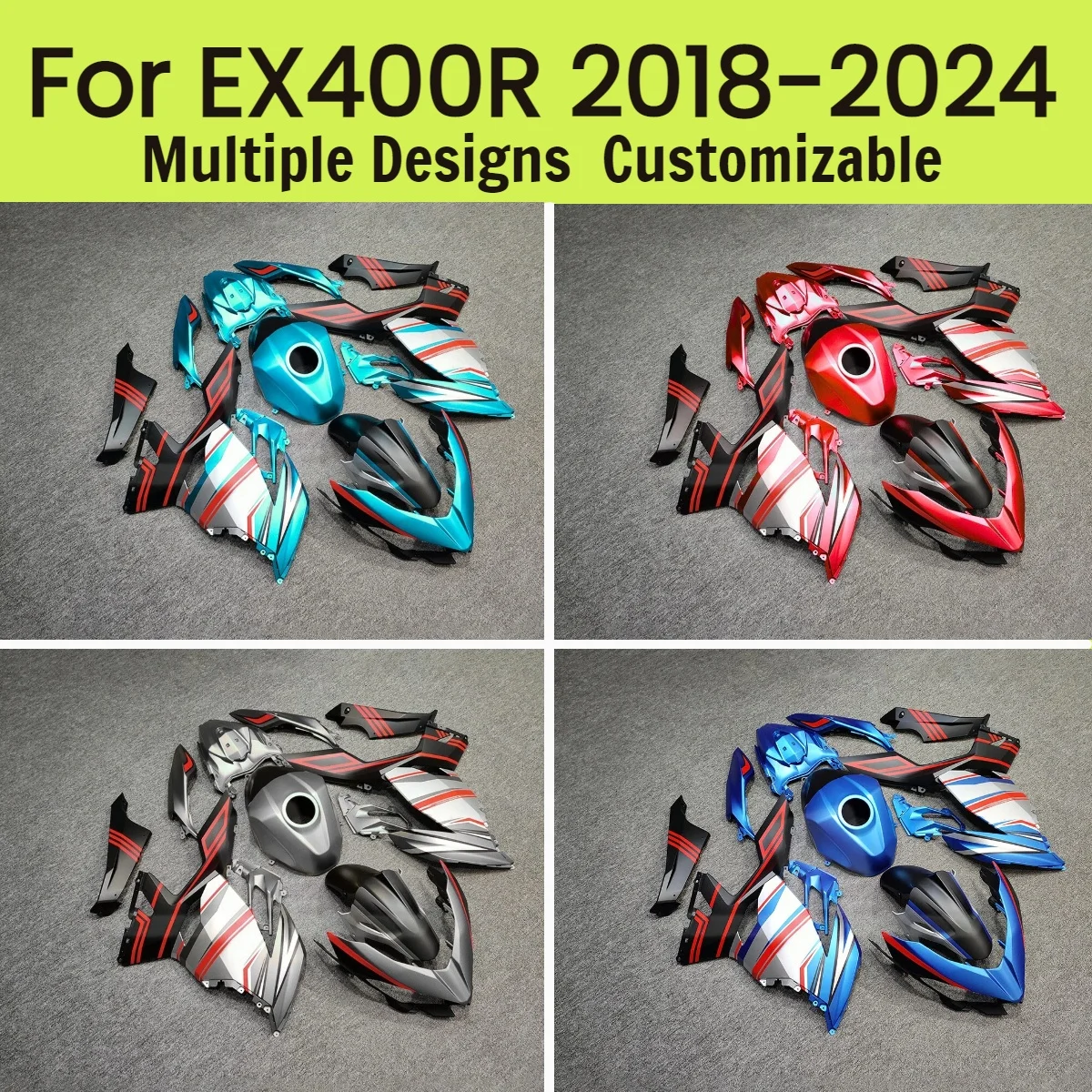

Hot Style Fairing Kit EX400R 2018-2024 Motorcycle Accessory Complete Fairings for Kawasaki Ninja400 18-24