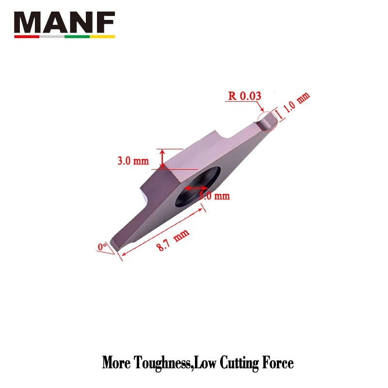 MANF TKF12R050-S CNC Cutting-off & Grooving Insert  lathe  stainless steel Ceented carbide smal parts turning machining