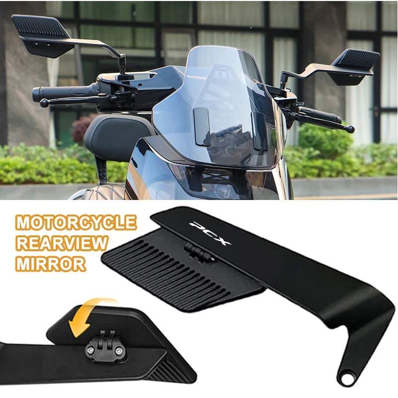 Stealth Adjustable Rearview Mirror Motorcycle Fixed Wing Mirrors For Honda PCX125 PCX150 PCX160 PCX 125 150 160 ADV350 ADV 350