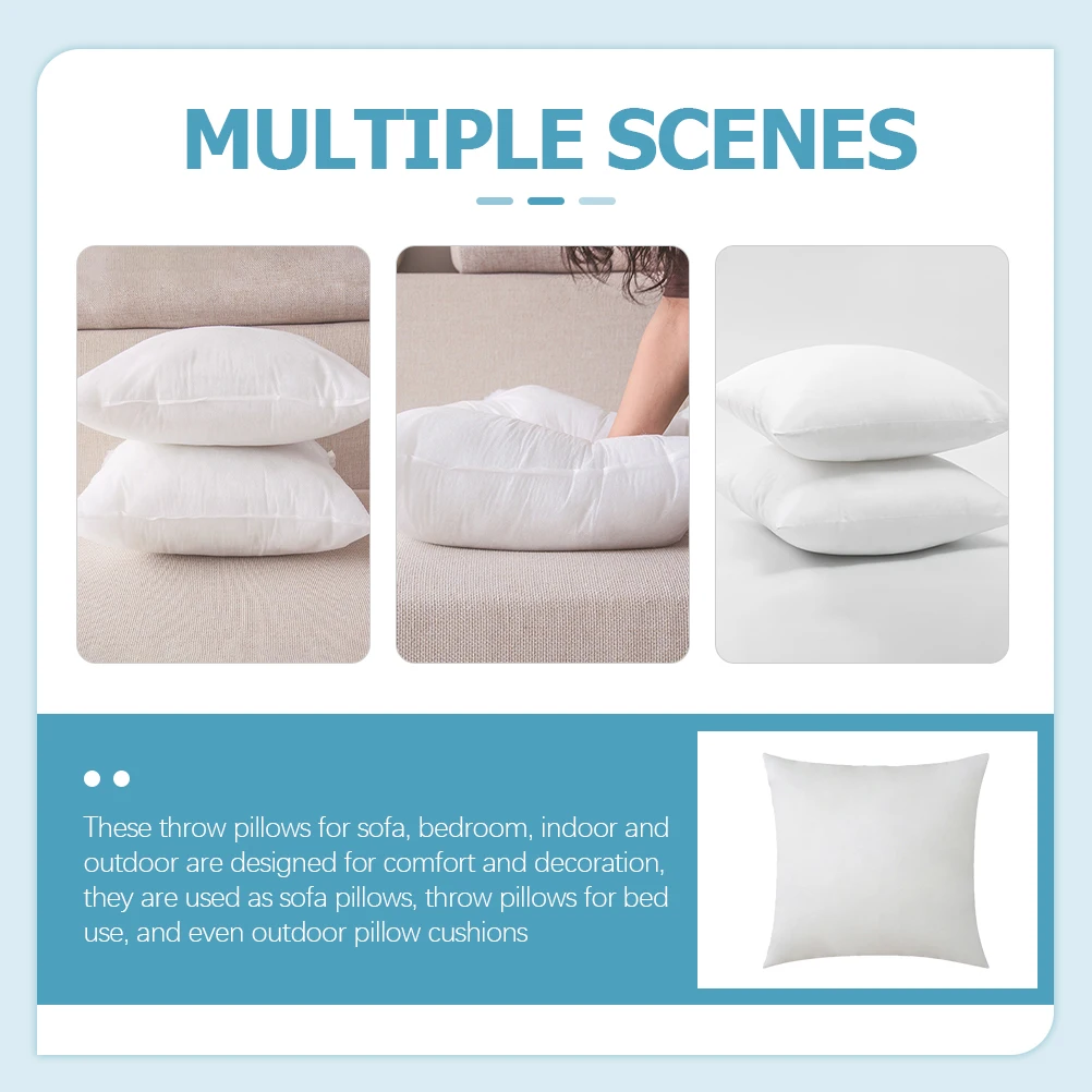 

2pcs Pillow Core Throw Inserts Cushion Filler Non woven Fabric Comfortable Support Premium Materials Safe Sofa Office Use