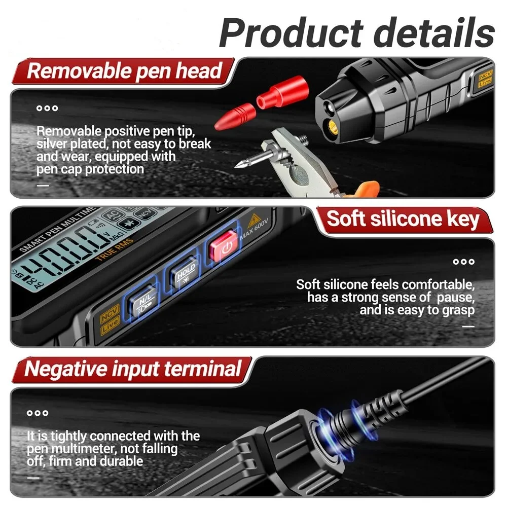 A3005 Pen-type Digital Multimeter Professional Pen Testers 4000 Counts Electrician Tester AC/DC Voltage Meter Electrician Tools