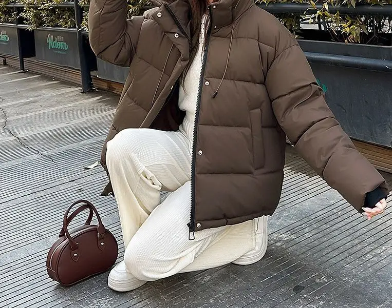 2025 Winter New Style Hooded Coat for Men - Loose Fit Cotton Jacket and Coat