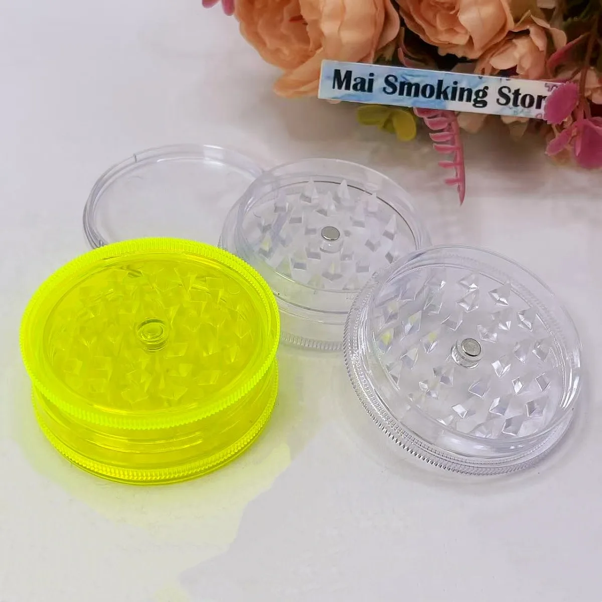 40/60mm Plastic Herb Grinder 3-layer Manual Spice Salt Mill Pepper Mortar Pestle Tobacco Grass Grinder Cigarette Smoke Tool - view 3