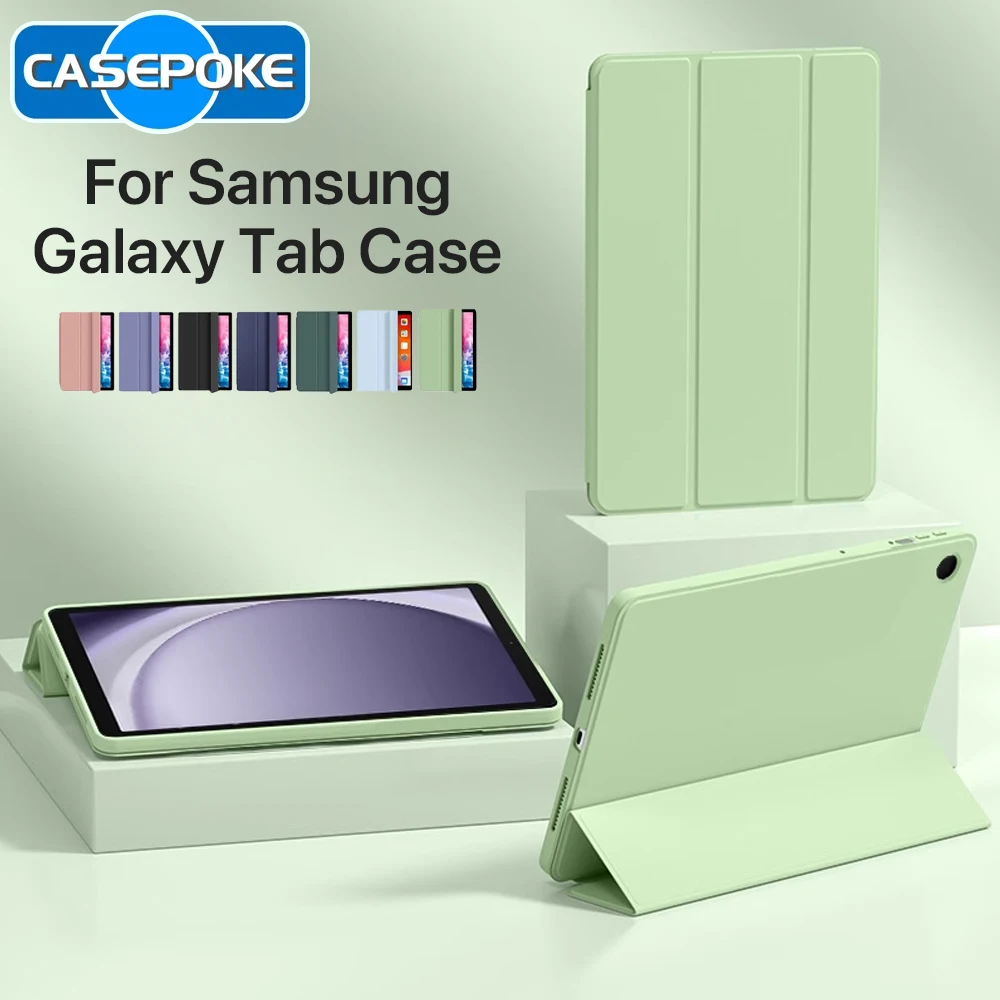 

For Samsung Galaxy Tab A9 Plus 11in Tablet Case S6 S7 S8 S9 A7 A8 A9 Flip Stand Magnet Soft TPU Back For 12.4inS7+ S8+ S9+ S7FE