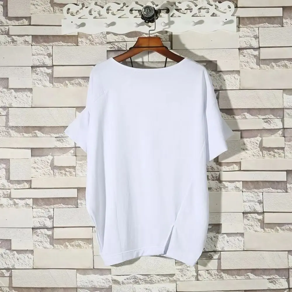 Mens Y2k Asymmetrical Fold T-Shirt Summer Streetwear Nightclub Hip Hop Niche Personalized Short-Sleeve Top Men'S Clothing 2026