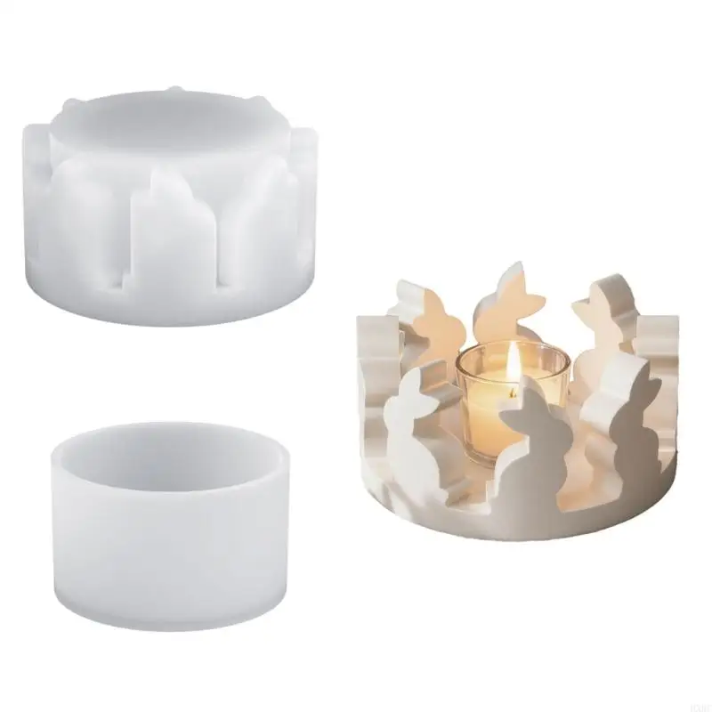 2025 New Decorative Candlestick Mold Rabbit Epoxy Casting Silicone Mold for DIY Crafts Home Decors Holder Resin Mold