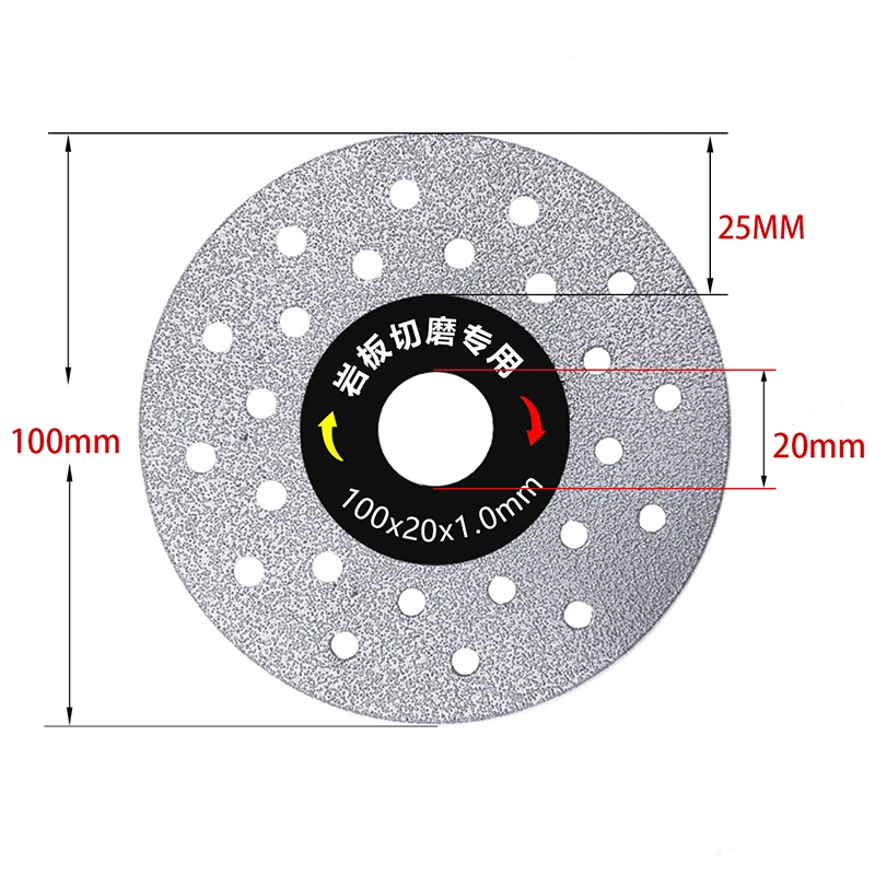 1PC 100mm Diamond Dry Cutting Disc For Marble Machine Angle Grinder Slabs Porcelain Ceramic Tile Marble Thin Cutting Blade Discs