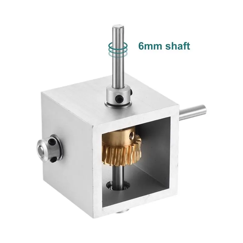 Best-Worm Gear Riduzione 1:20 1 modulo 20 denti Kit fai da te ingranaggio a vite senza fine ad angolo retto da 90 gradi con albero da 6 mm, 100X100x50mm