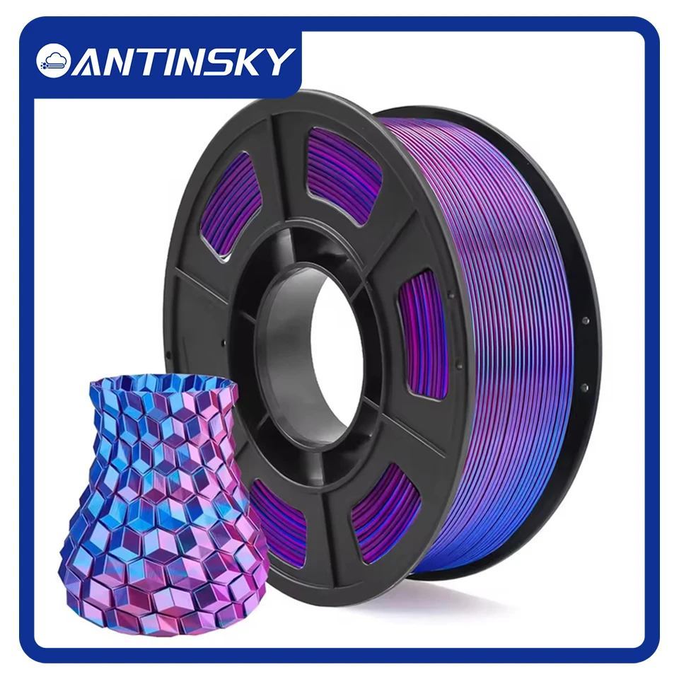 Antinsky PLA Dual & Tri Color Silk Filament 250g High Speed Clear Basic PLA Filament