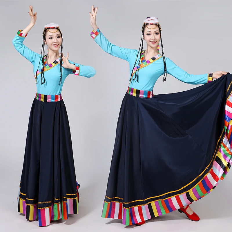 Strój do występów mongolskich dla dorosłych, etniczny kostium mniejszościowy dla kobiet, spódnica do ćwiczeń tańca square dance, akcesoria do występów.