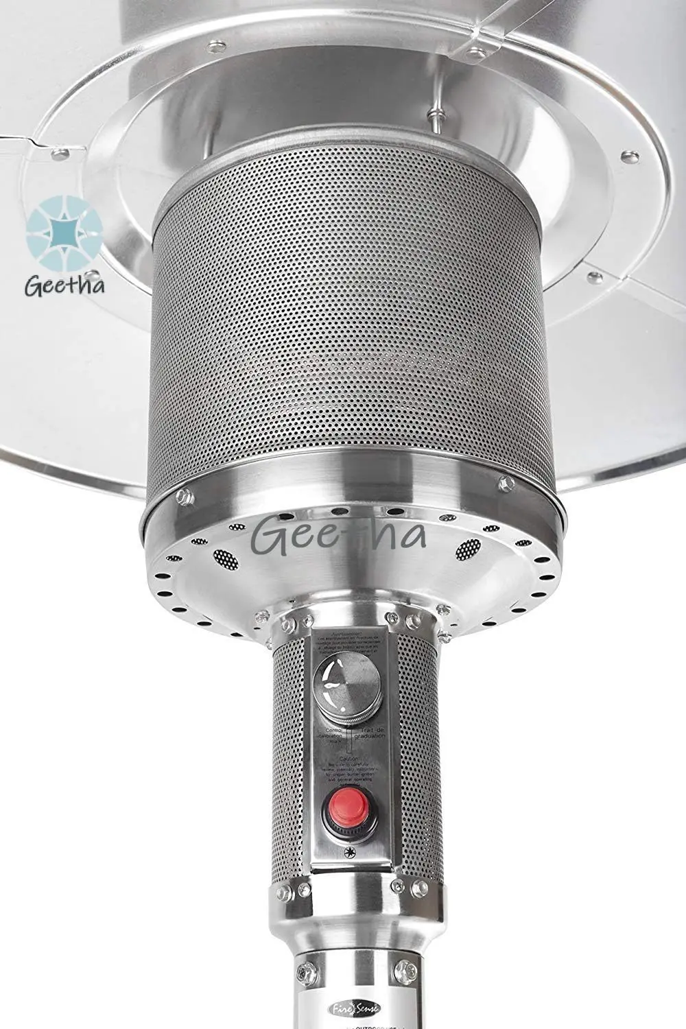 Pemanas Teras Seri Pro 61436 dengan Roda Output 50,000 BTU Sistem Pengapian Elektronik Pemanas Propana Luar Ruangan Portabel