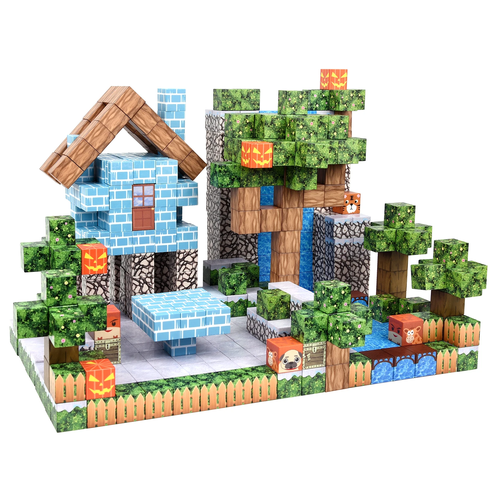 Blocchi magnetici-100 pezzi (cubi magnetici) – Giocattoli STEM per bambini 3+. Regali di Halloween/Natale impilabili e perfetti per ragazzi e ragazze