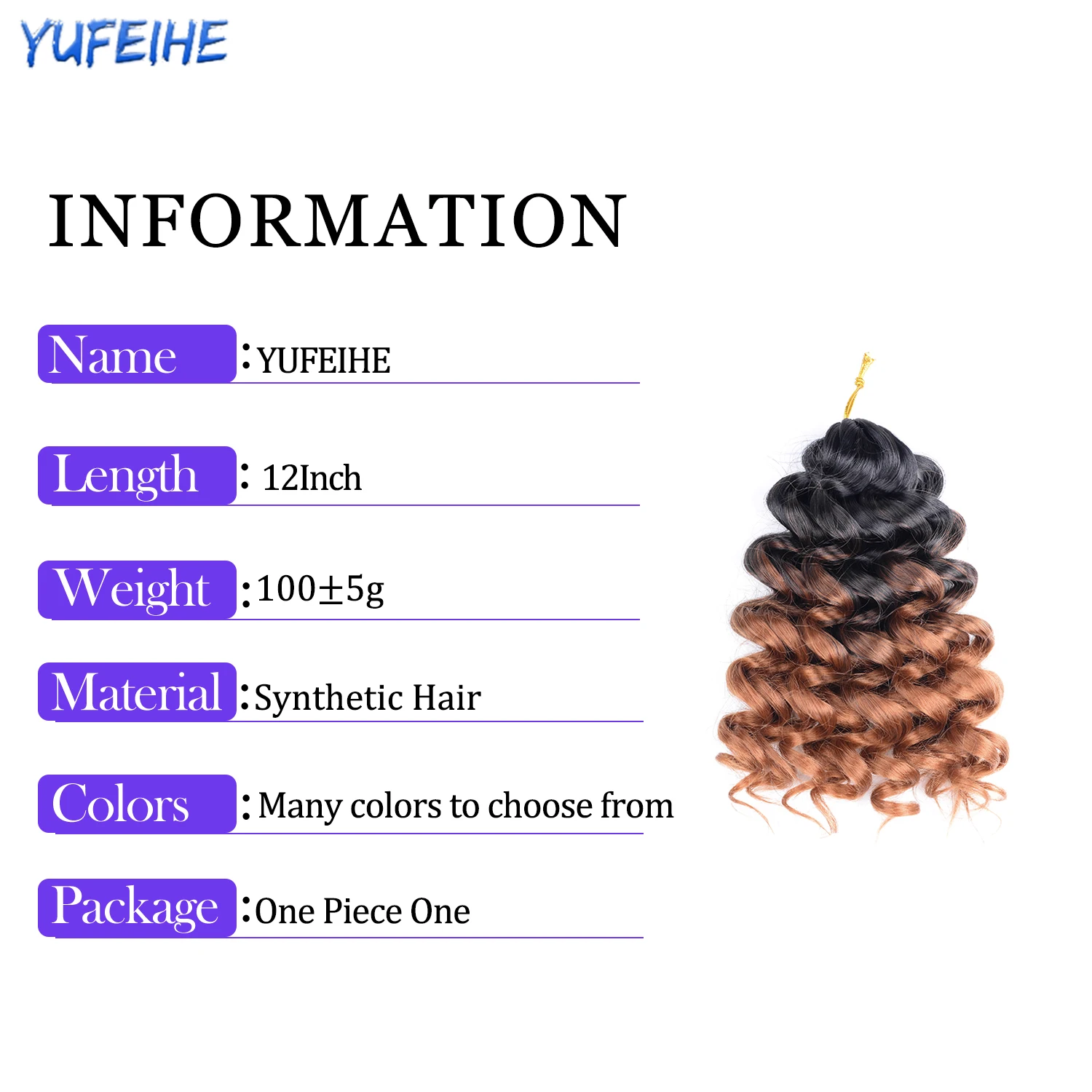 12 Cal falowane syntetyczne wody szydełkowe włosy Ombre Hawaii Afro loki włosy plecione przedłużanie dla kobiet włosy falowane