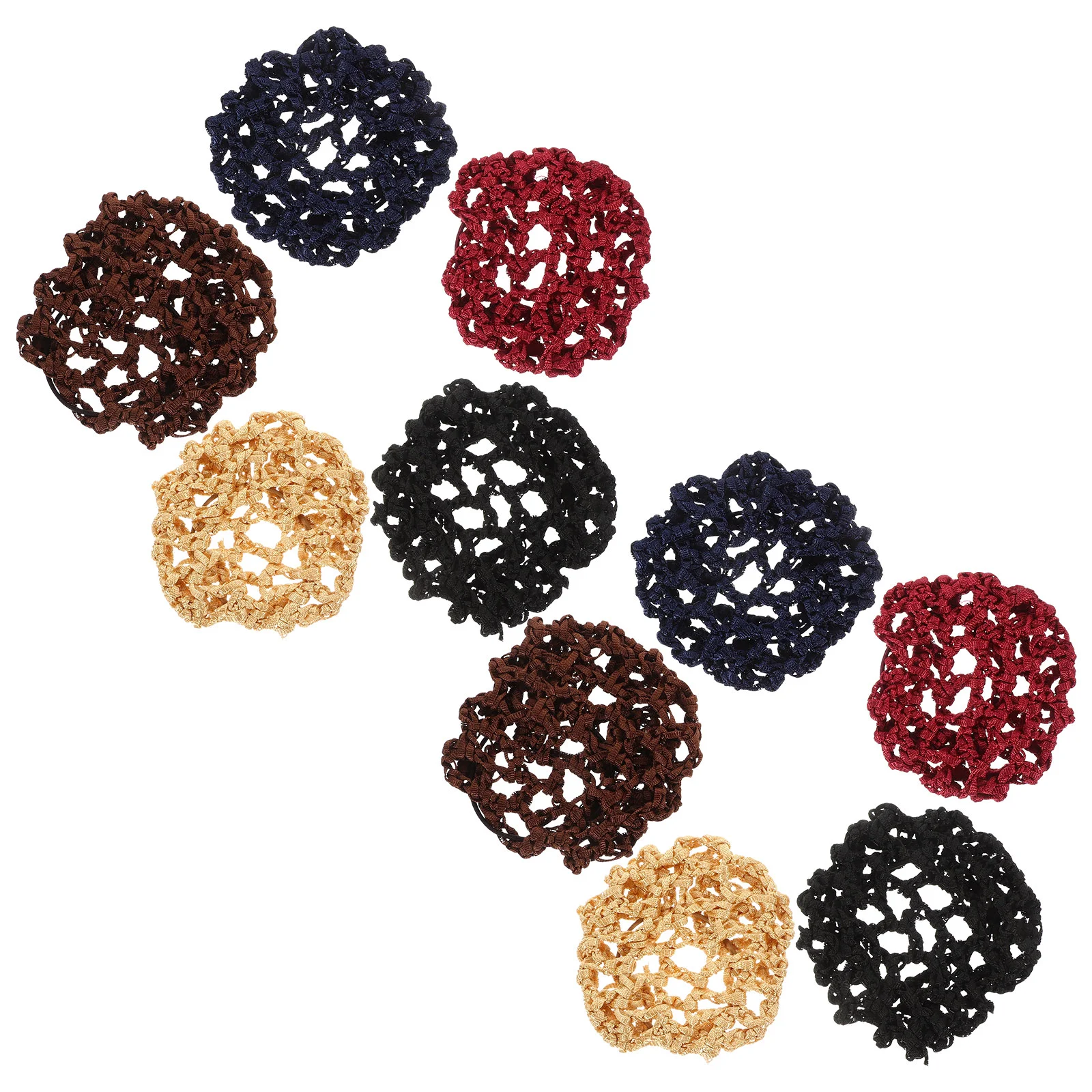 

10 Pcs Crochet Hair Net Coffee Ballet Accessories for Girls Miss Bun Holders Womens